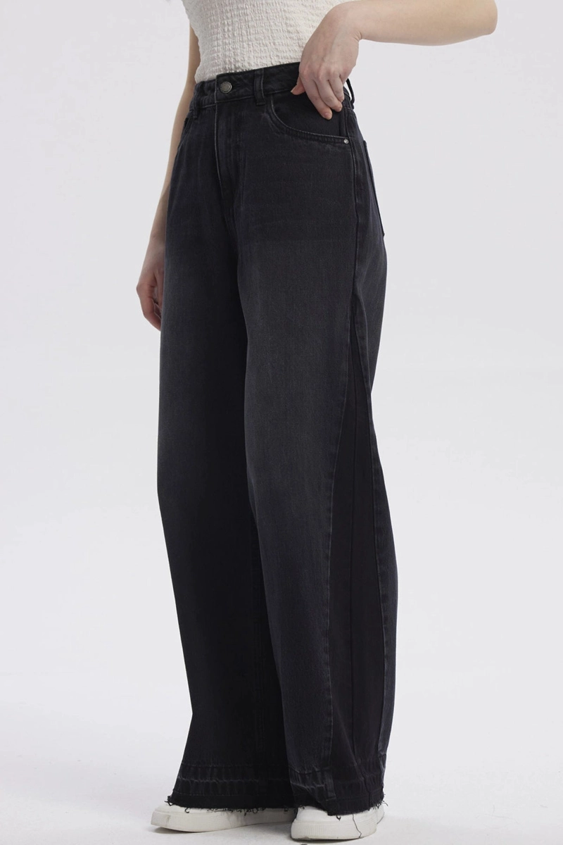 JEANS MUJER MODA WIDE LEG NEGRO - 2