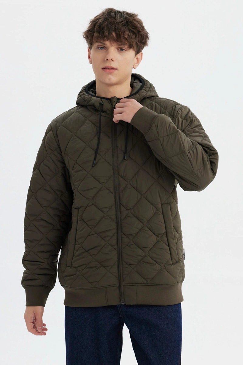 PARKA HOMBRE SLIM VERDE MILITAR - 1