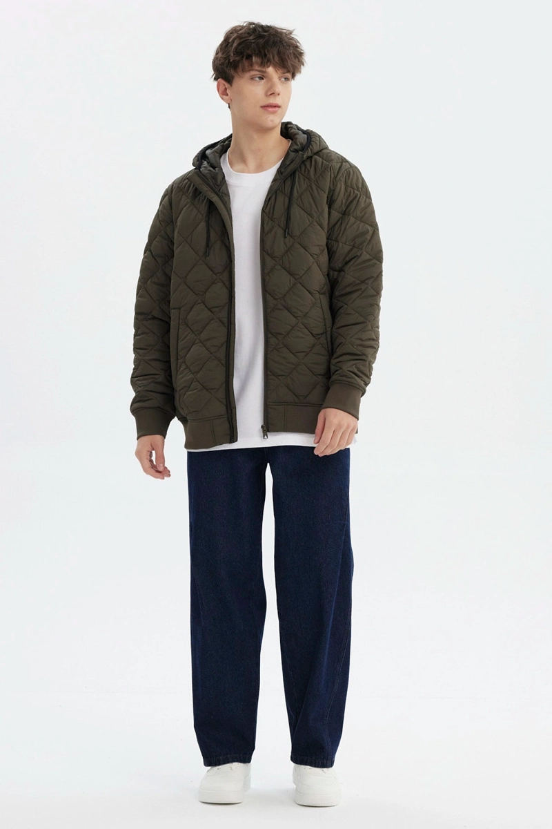 PARKA HOMBRE SLIM VERDE MILITAR - 4