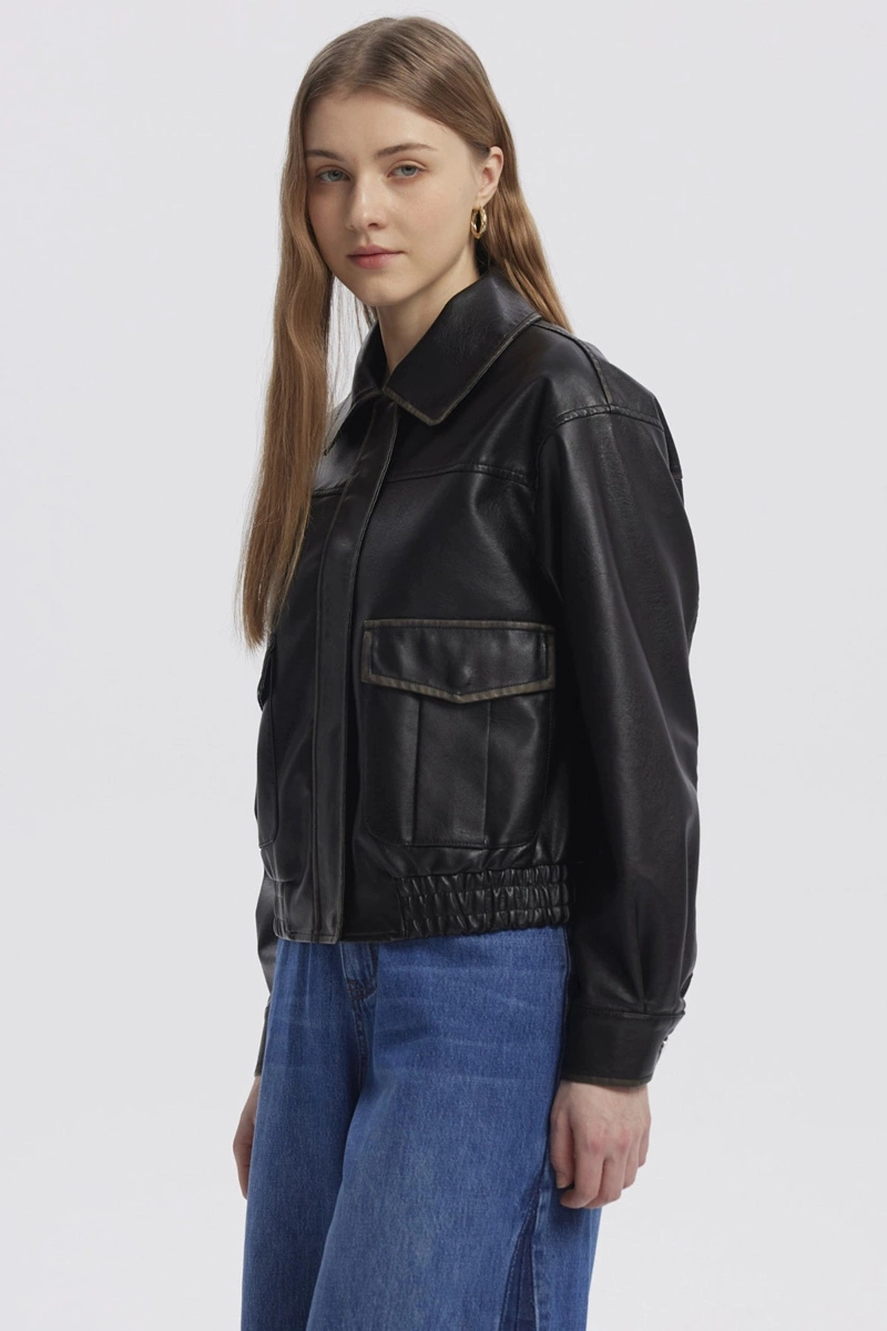 CHAQUETA MUJER RETRO CARGO NEGRO - 2