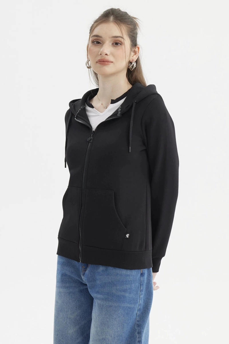 POLERON MUJER ABIERTO HODIE NEGRO - 2