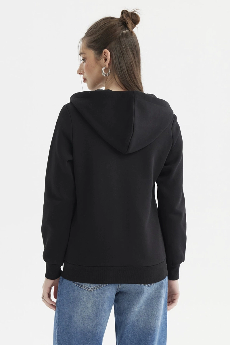 POLERON MUJER ABIERTO HODIE NEGRO - 3