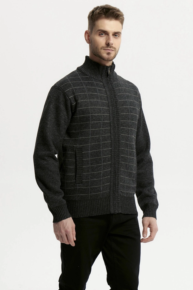 SWEATER HOMBRE CUELLO CON CIERRE MARENGO - 2