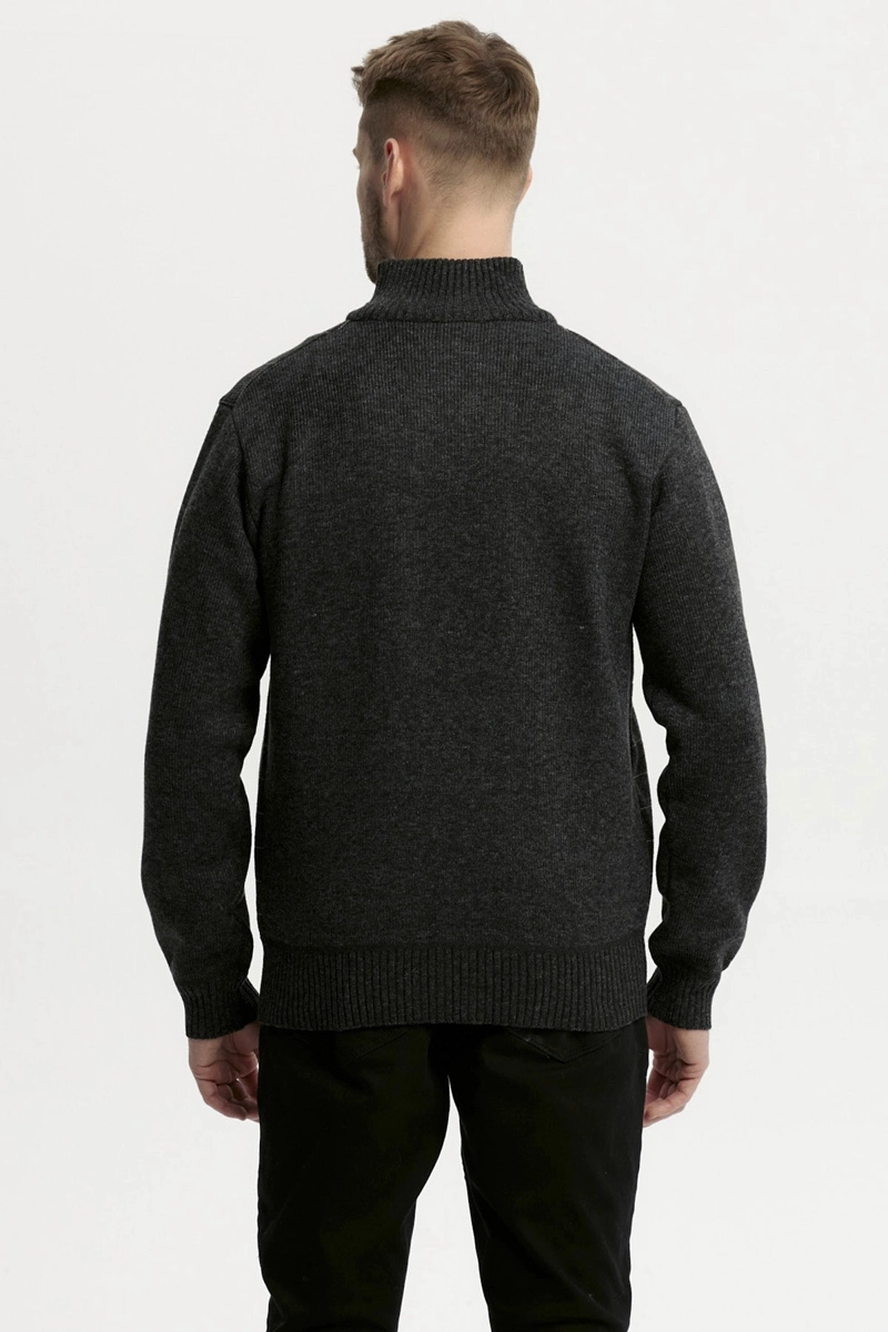 SWEATER HOMBRE CUELLO CON CIERRE MARENGO - 3