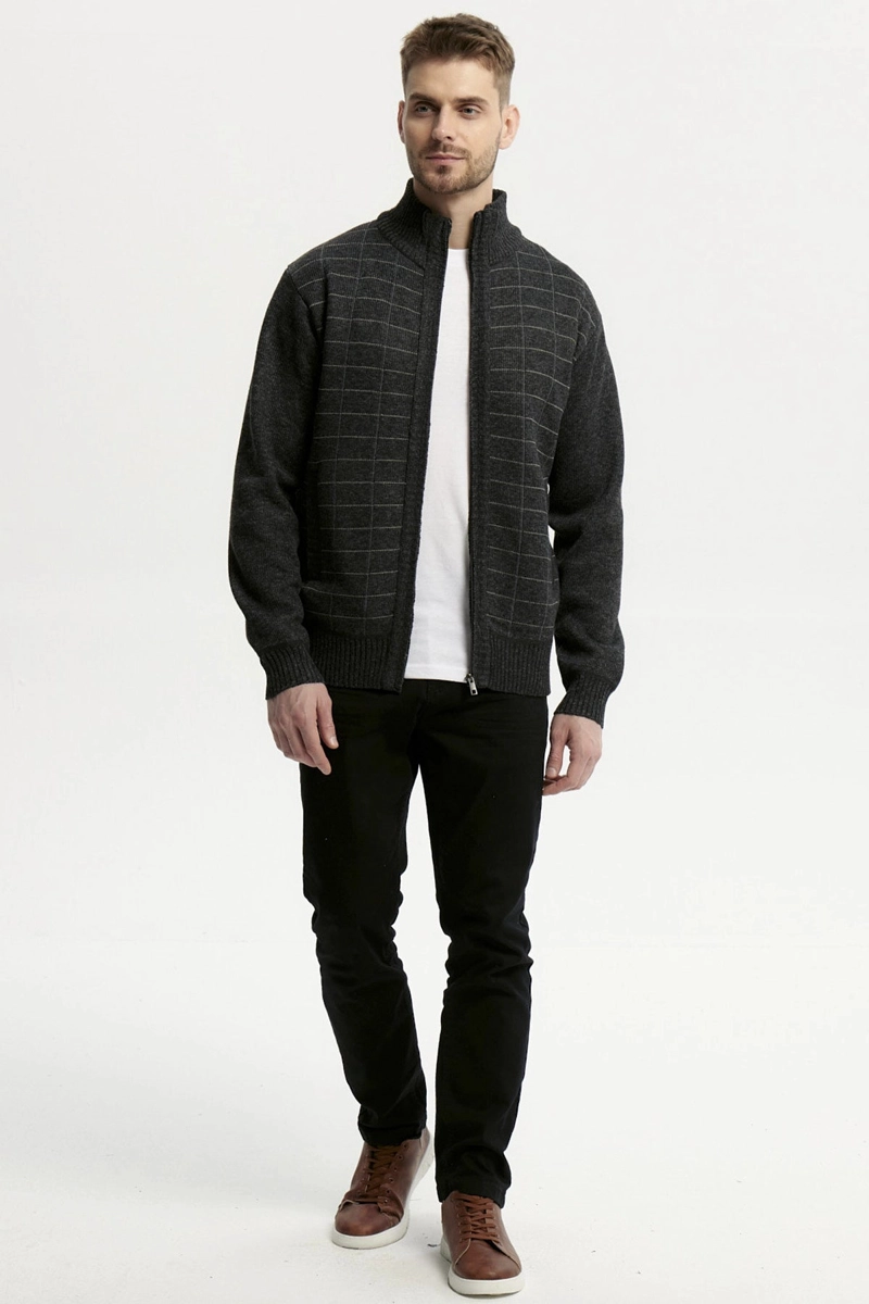 SWEATER HOMBRE CUELLO CON CIERRE MARENGO - 4
