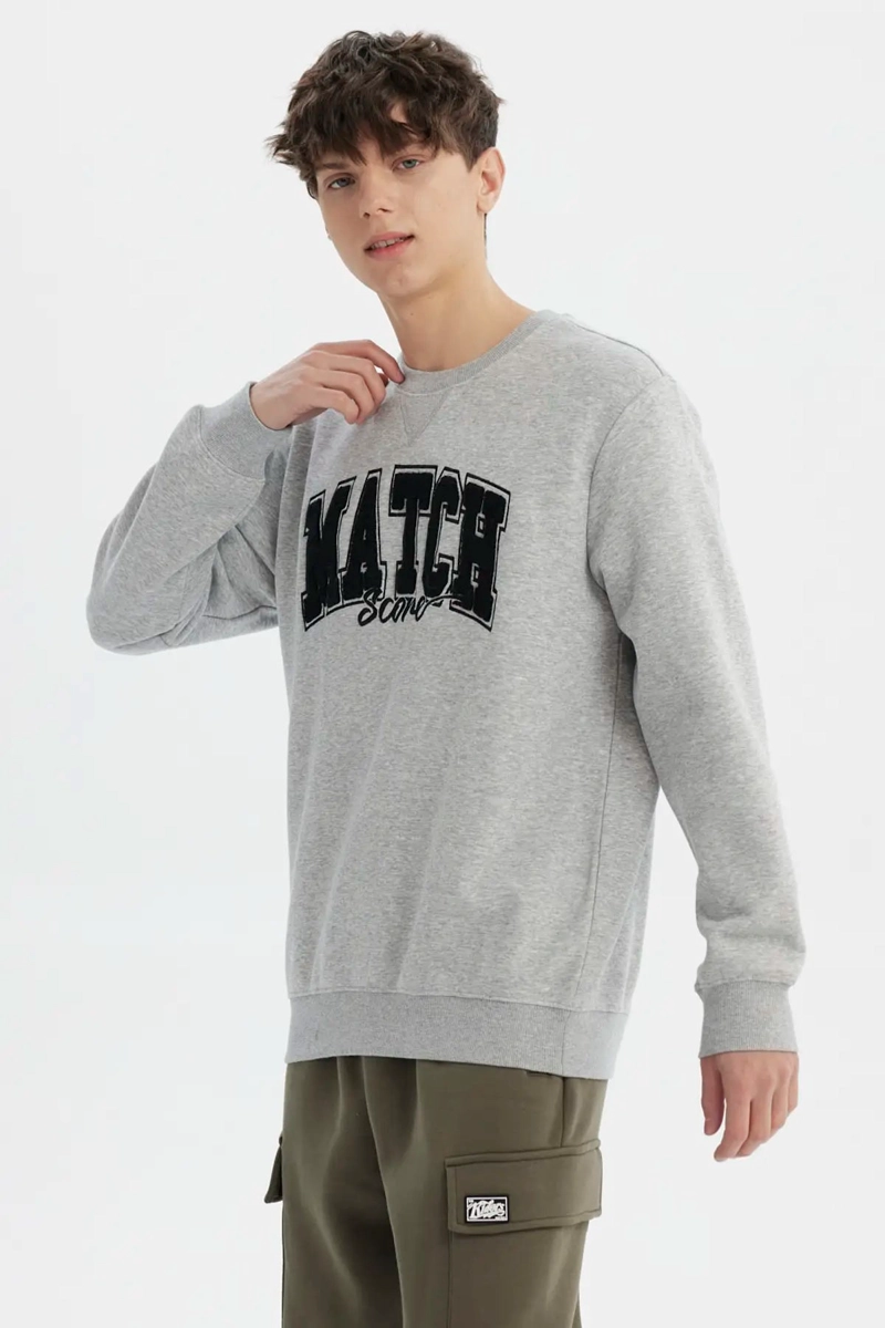 POLERON HOMBRE SLIM GRIS MELANGE - 2