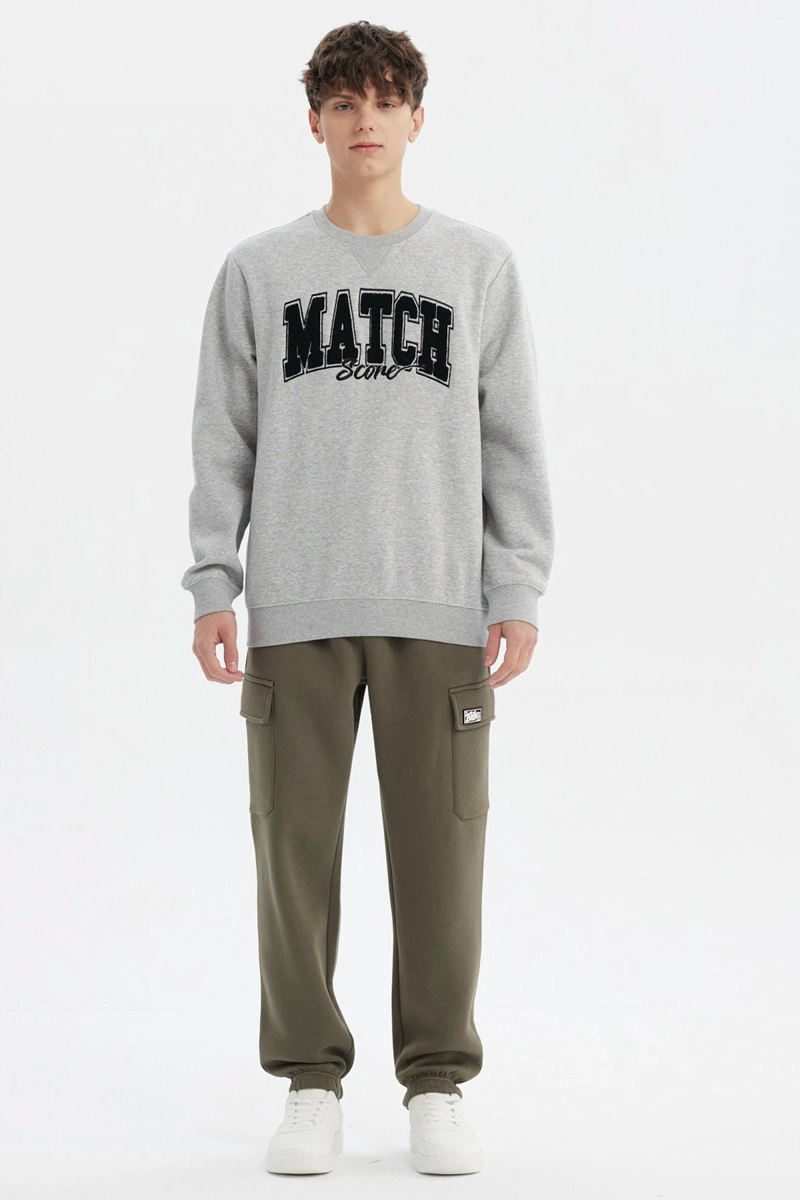 POLERON HOMBRE SLIM GRIS MELANGE - 4
