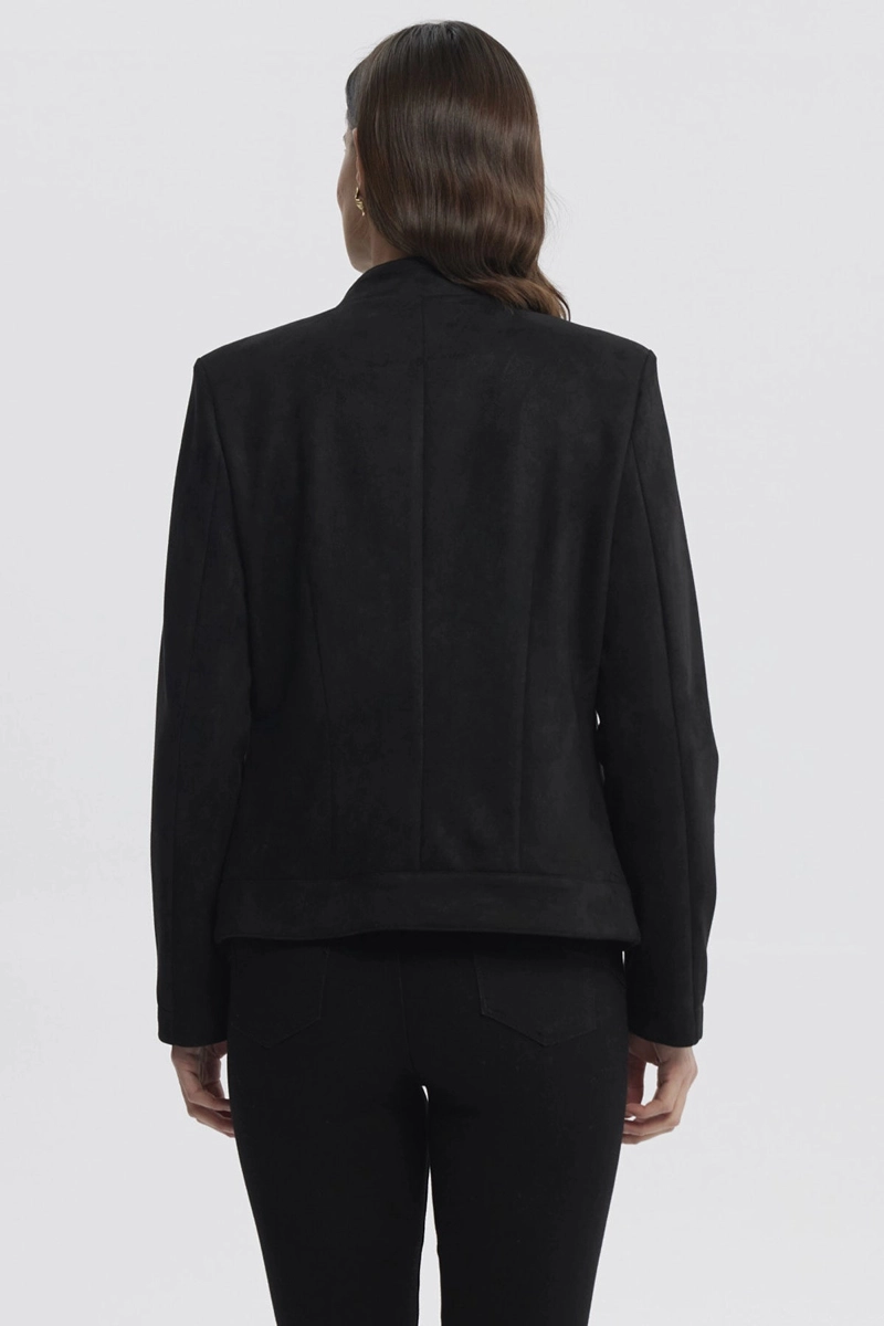 CHAQUETA MUJER CUELLO APOYADO NEGRO - 3