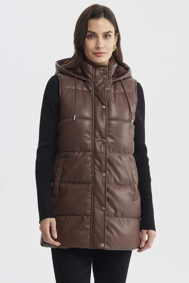 PARKA MUJER SLIM CAFE  CLARO - 1