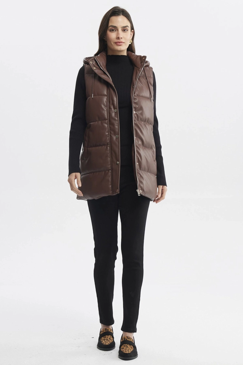 PARKA MUJER SLIM CAFE  CLARO - 4