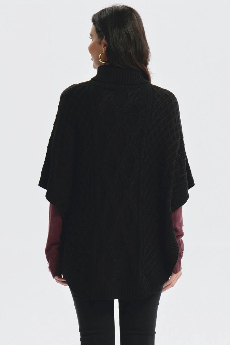 SWEATER MUJER TRENZADO NEGRO - 3
