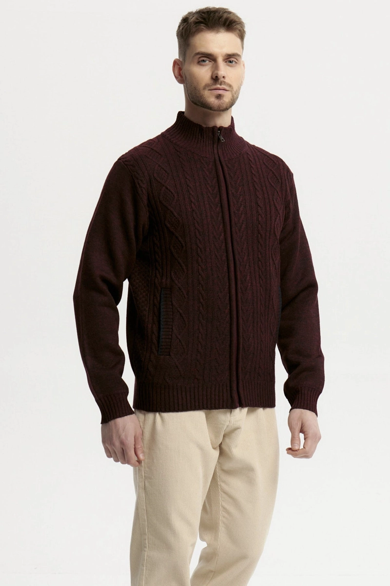 SWEATER HOMBRE CUELLO CON CIERRE BURDEO - 2