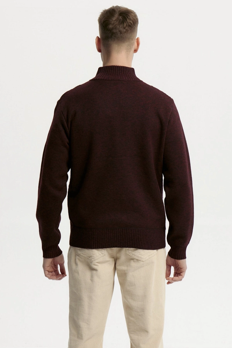 SWEATER HOMBRE CUELLO CON CIERRE BURDEO - 3