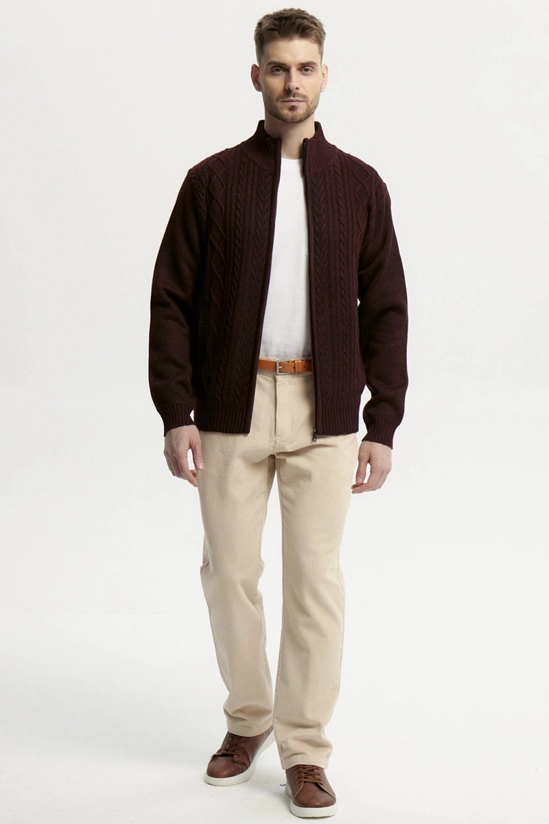 SWEATER HOMBRE CUELLO CON CIERRE BURDEO - 4