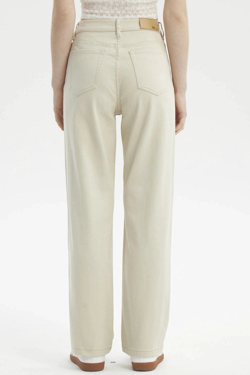 JEANS MUJER CALCE RECTO COLOR BEIGE - 3