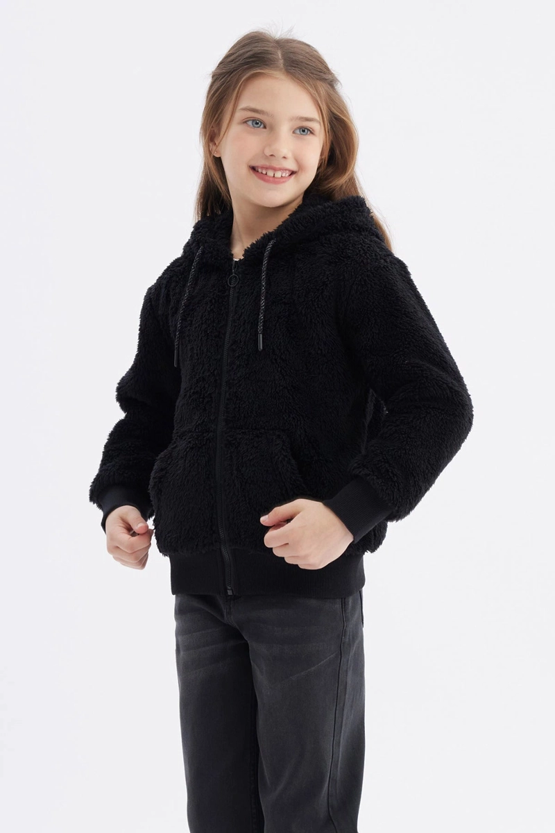 POLAR NIÑA PELUDO BASICO NEGRO - 2