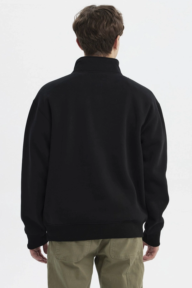 POLERON HOMBRE SLIM HALF ZIPPER NEGRO - 3