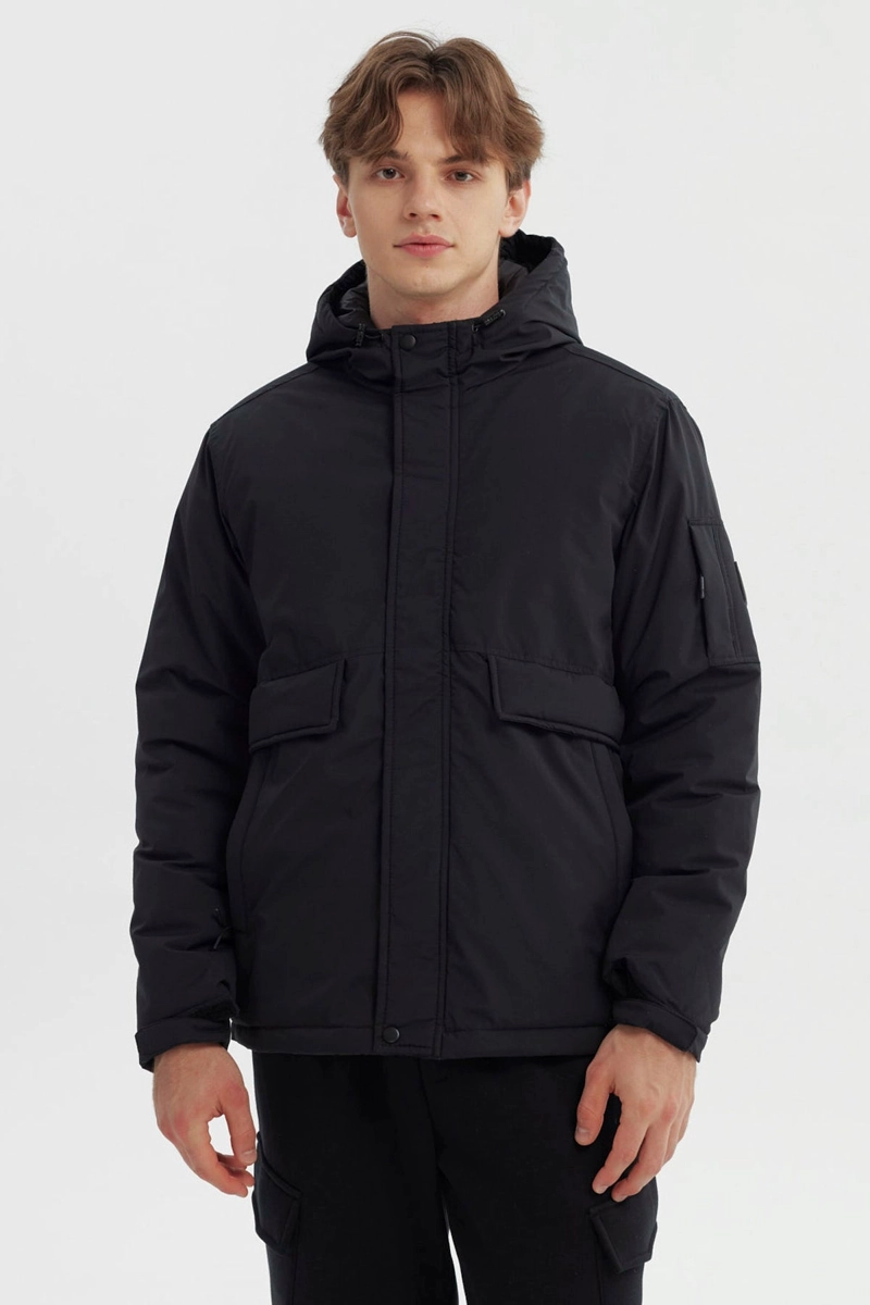 PARKA HOMBRE SLIM NEGRO - 1