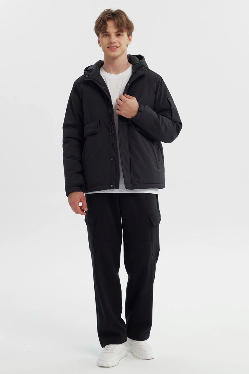 PARKA HOMBRE SLIM NEGRO - 4