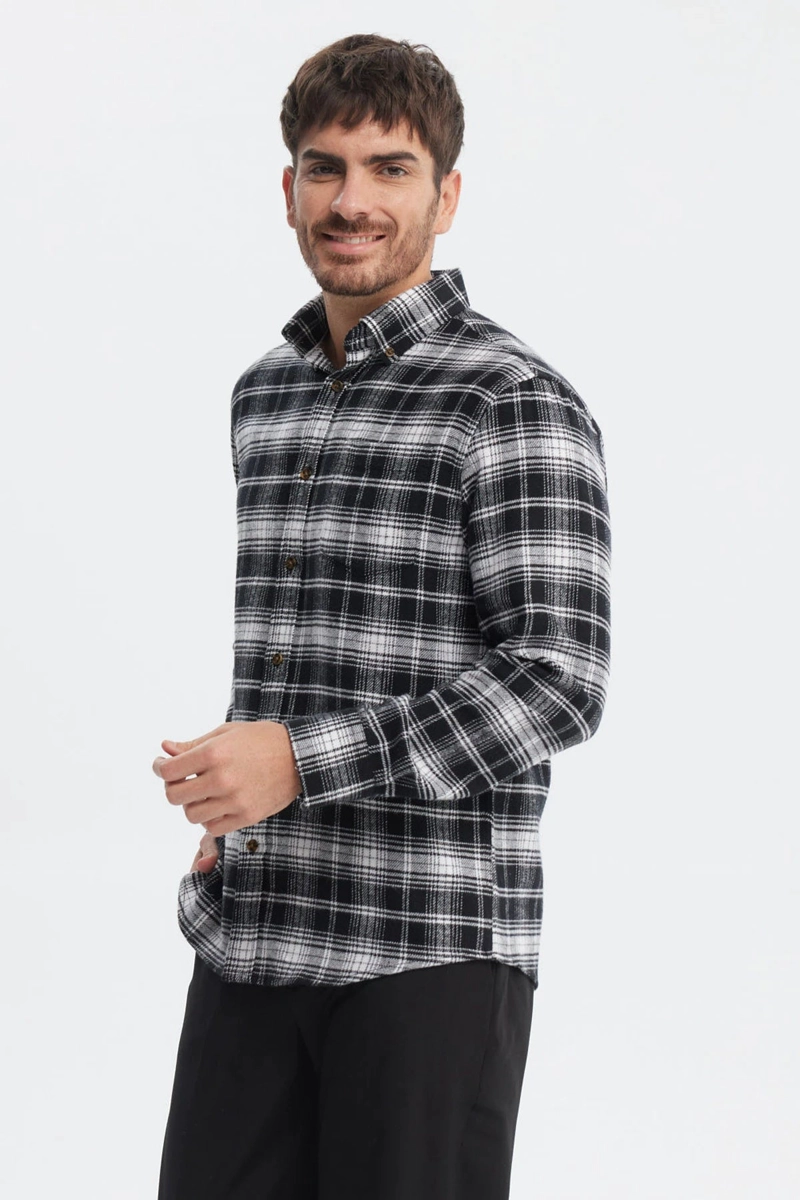 CAMISA HOMBRE FRANELA BASICA NEGRO - 2