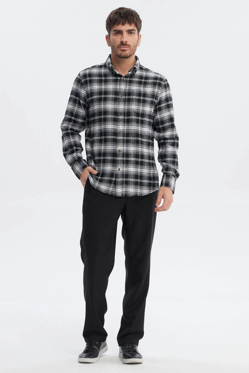 CAMISA HOMBRE FRANELA BASICA NEGRO - 4