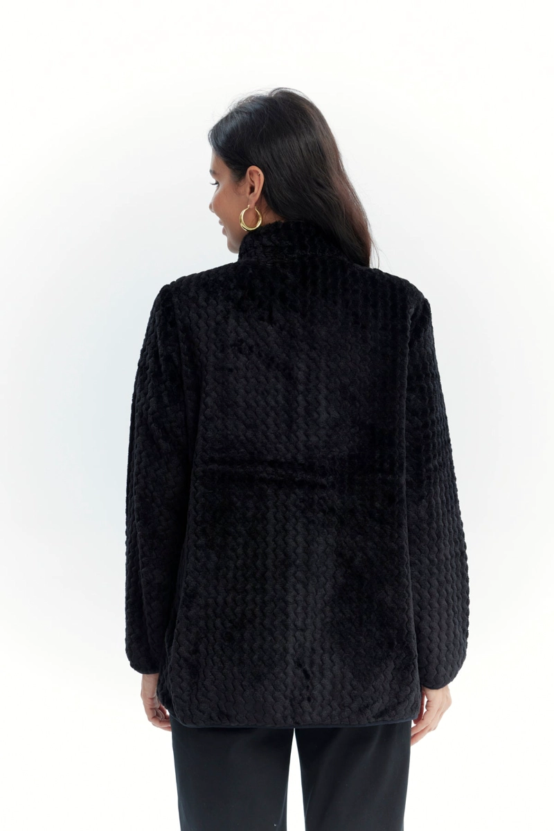 POLAR MUJER TEXTURA NEGRO - 3