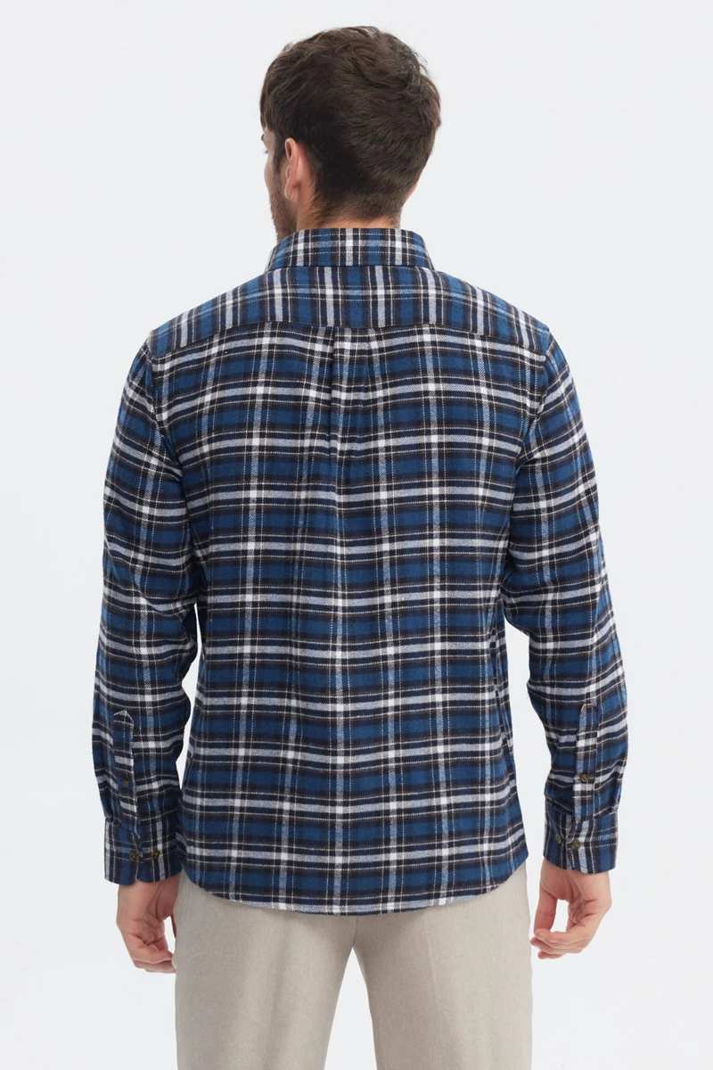 CAMISA HOMBRE FRANELA BASICA AZUL - 3