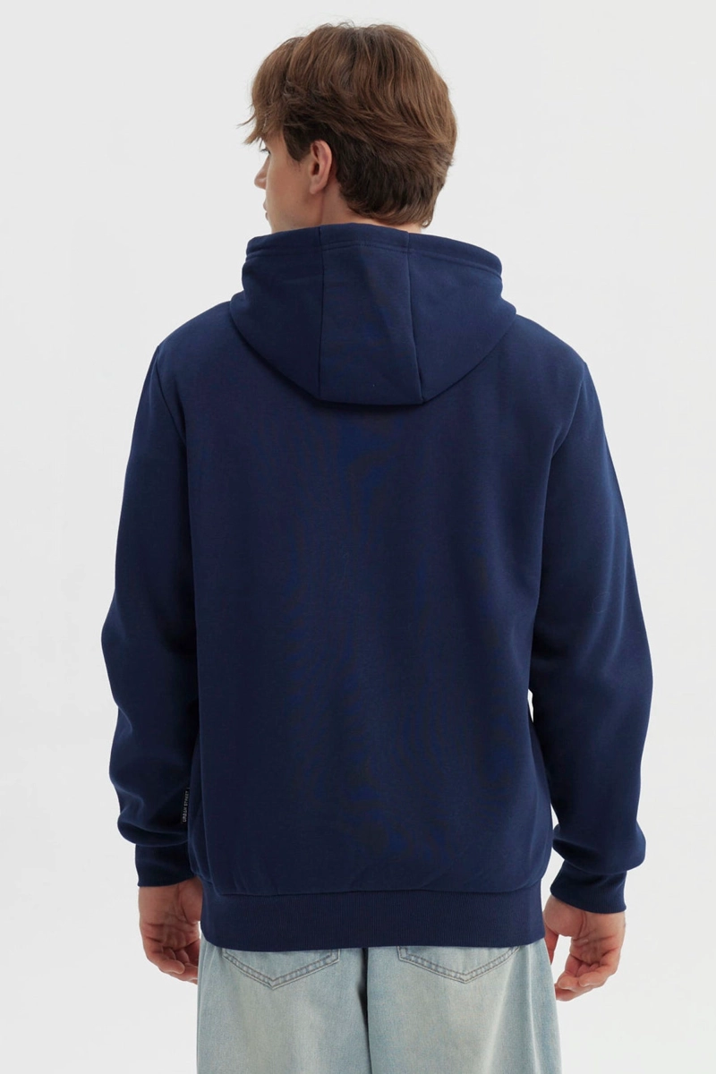 POLERON HOMBRE FULL ZIPPER BASICO AZUL - 3