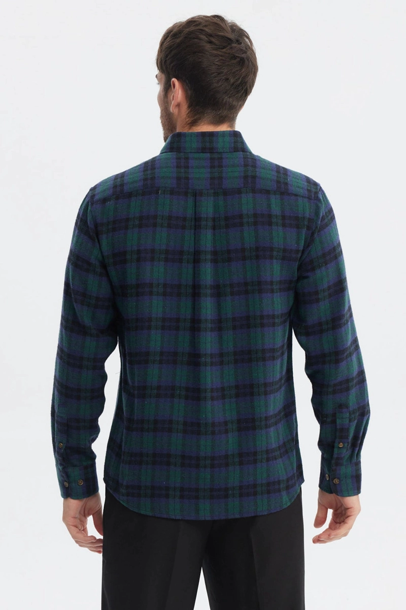 CAMISA HOMBRE FRANELA BASICA VERDE OSCURO - 3