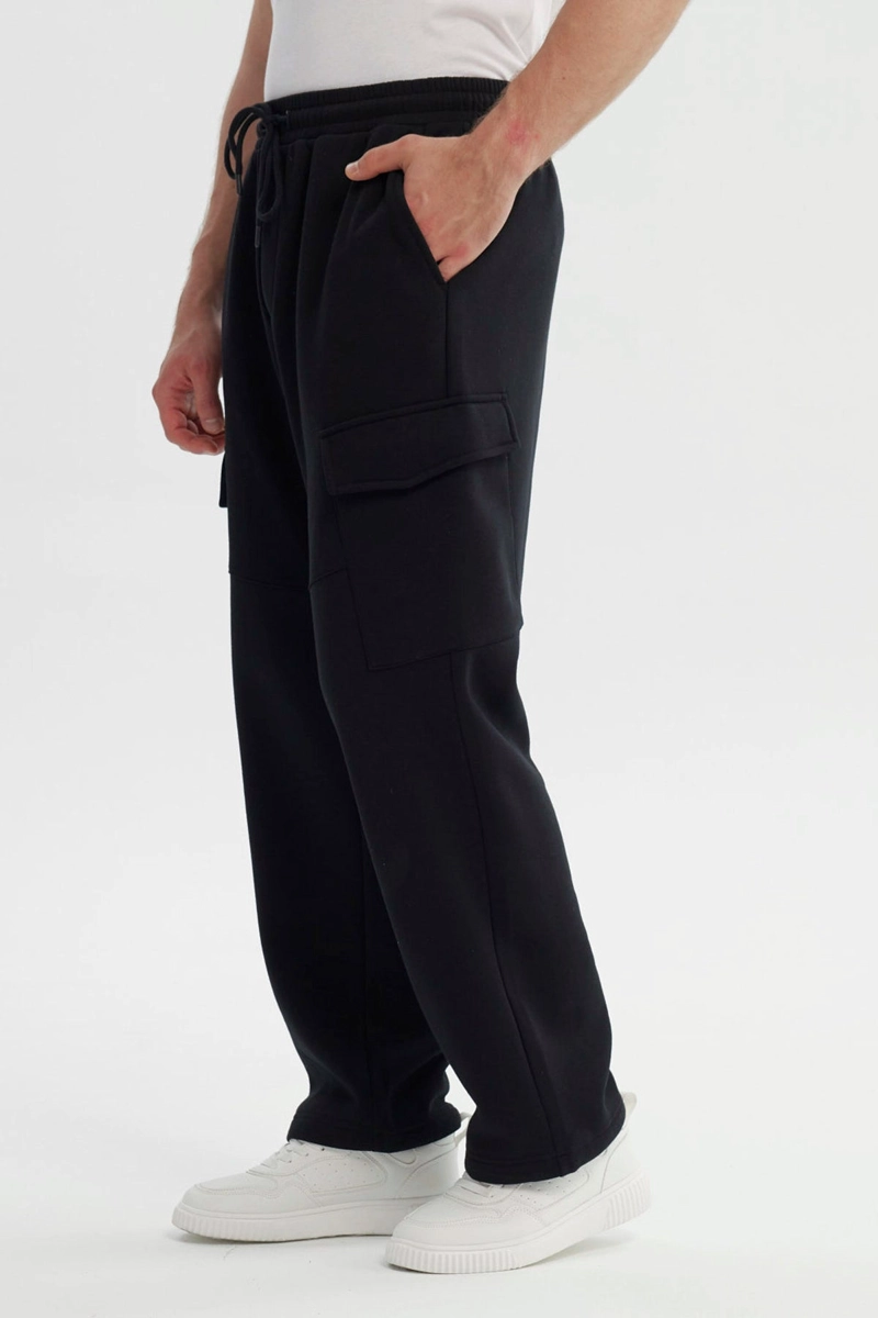 PANTALON BUZO HOMBRE CALCE RECTO NEGRO - 2