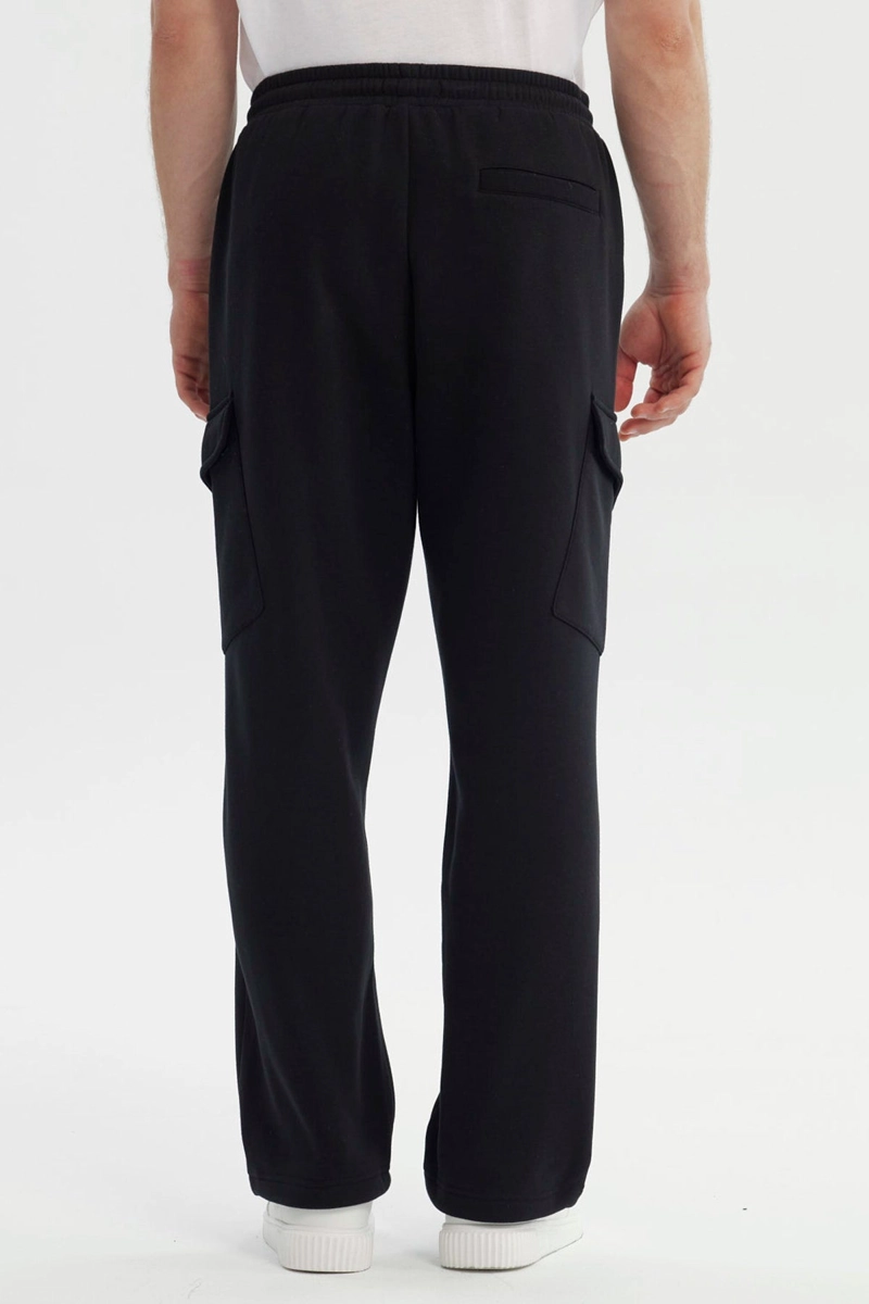 PANTALON BUZO HOMBRE CALCE RECTO NEGRO - 3