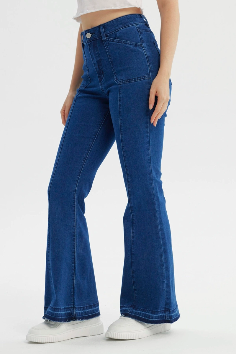 JEANS MUJER FLARE AZUL OSCURO - 2