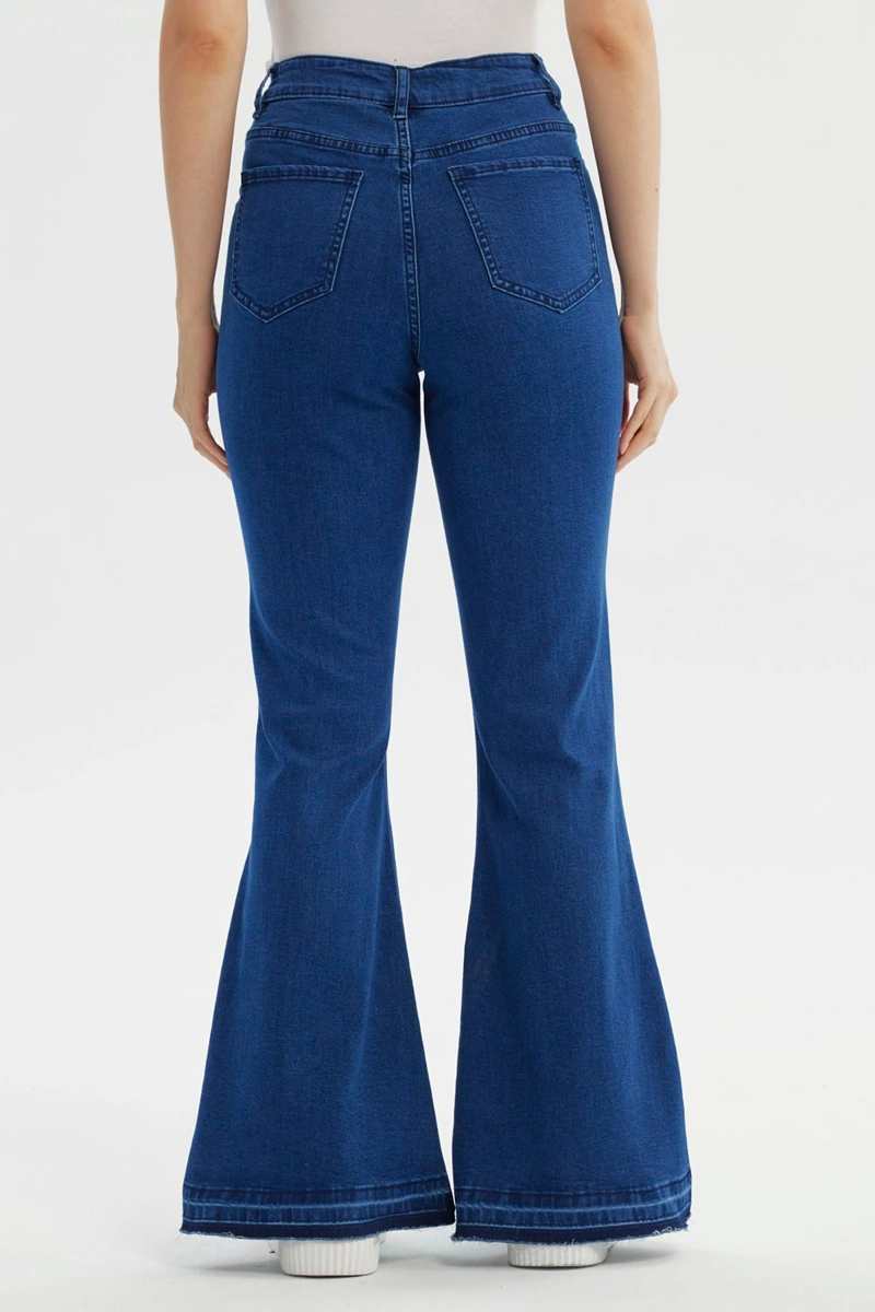 JEANS MUJER FLARE AZUL OSCURO - 3