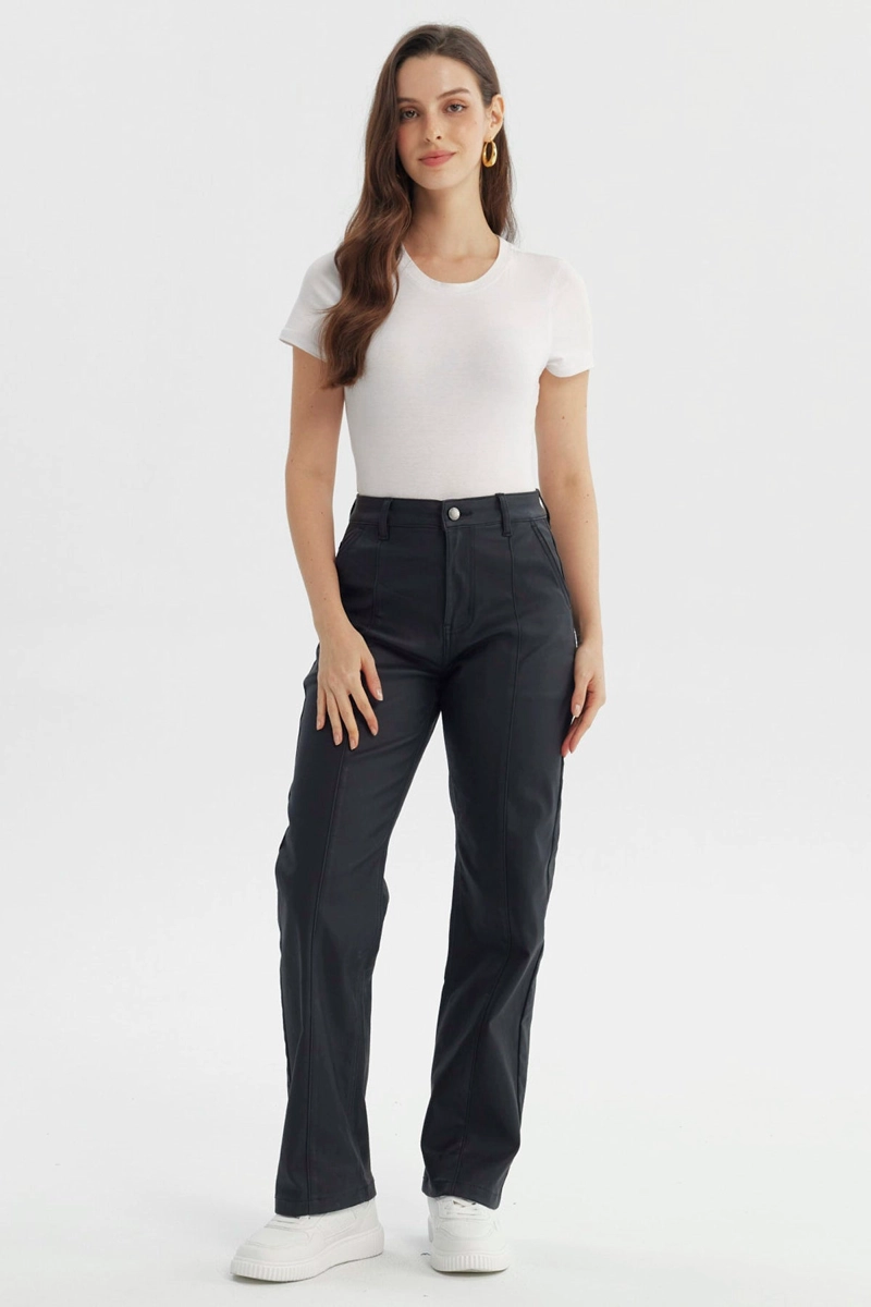 JEANS MUJER CALCE RECTO NEGRO - 4