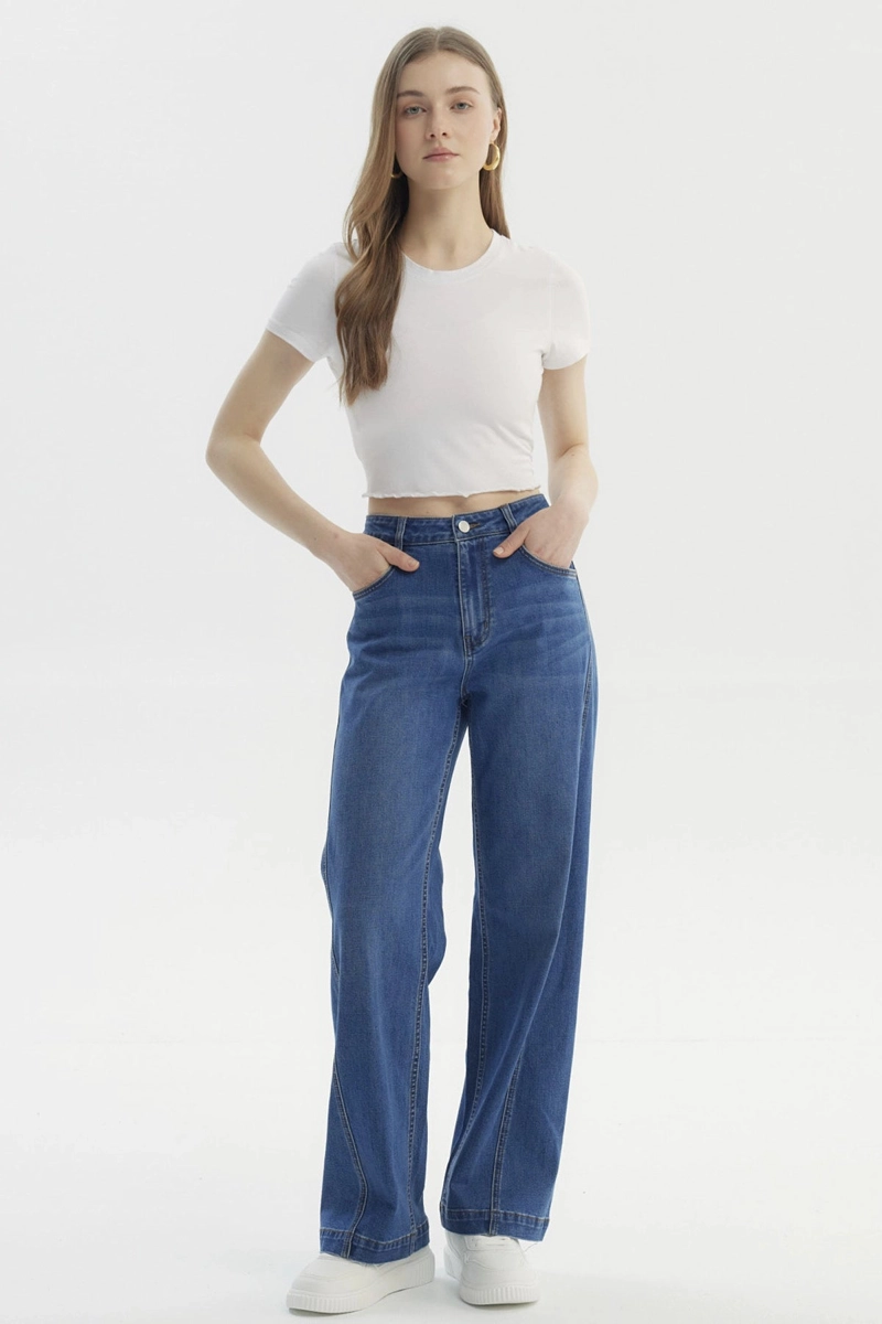 JEANS MUJER CALCE RECTO AZUL - 4