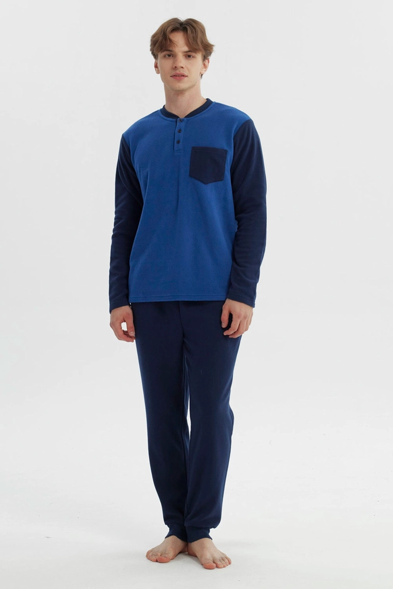 PIJAMA HOMBRE PIJAMA POLERA Y PANTALON AZUL - 1