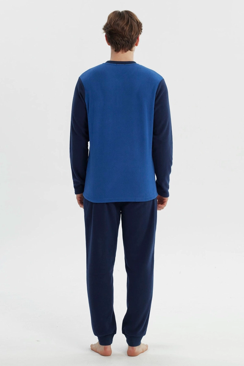 PIJAMA HOMBRE PIJAMA POLERA Y PANTALON AZUL - 2