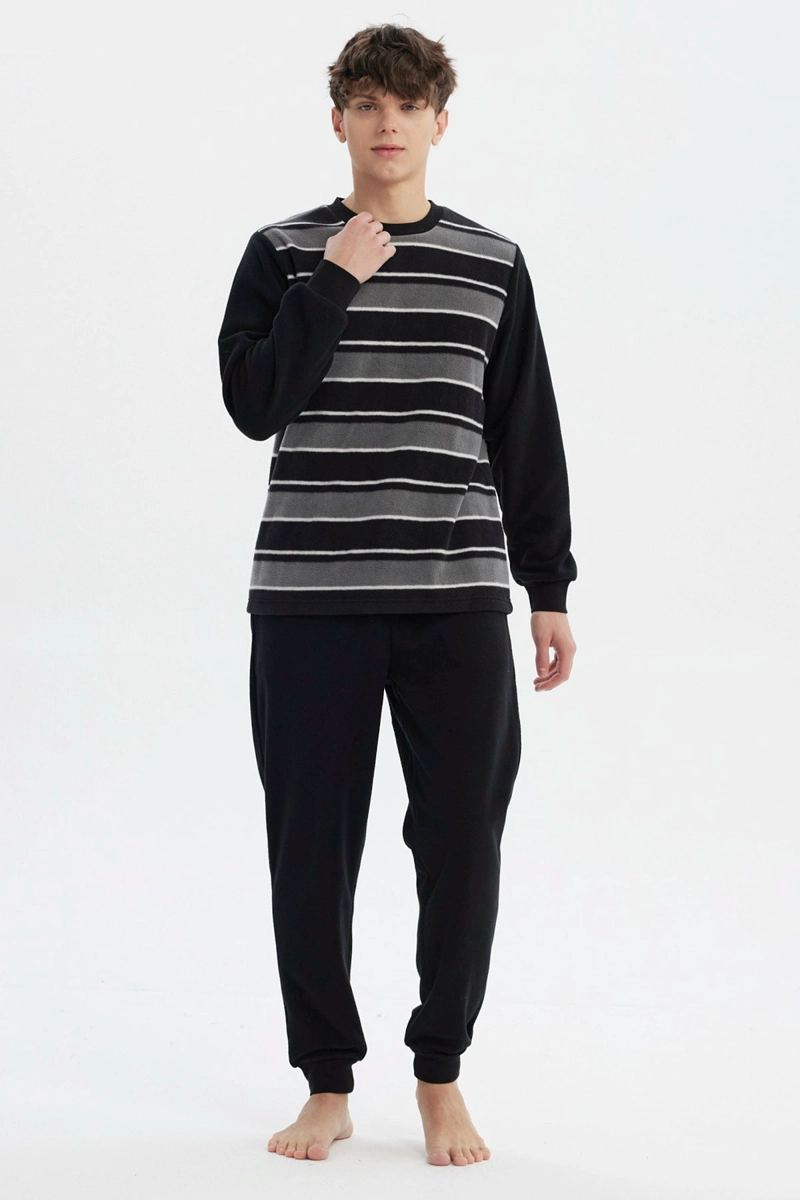 PIJAMA HOMBRE PIJAMA POLERA Y PANTALON NEGRO - 1