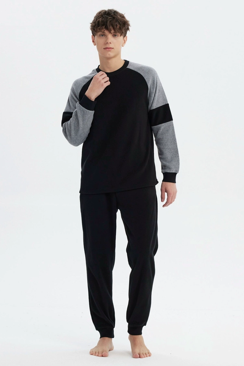 PIJAMA HOMBRE PIJAMA POLERA Y PANTALON NEGRO - 1