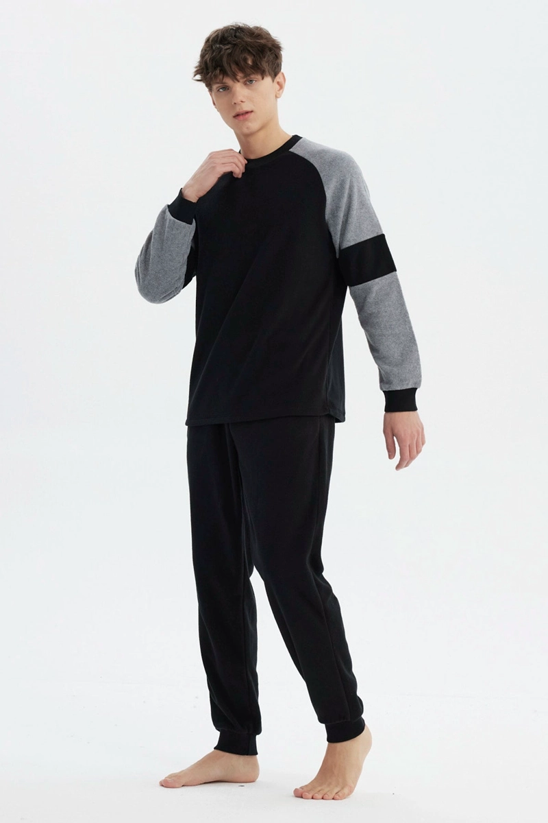 PIJAMA HOMBRE PIJAMA POLERA Y PANTALON NEGRO - 2