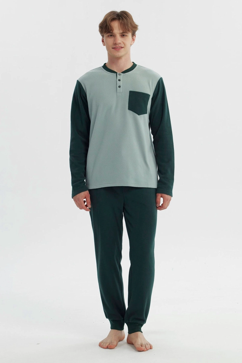 PIJAMA HOMBRE PIJAMA POLERA Y PANTALON VERDE - 1