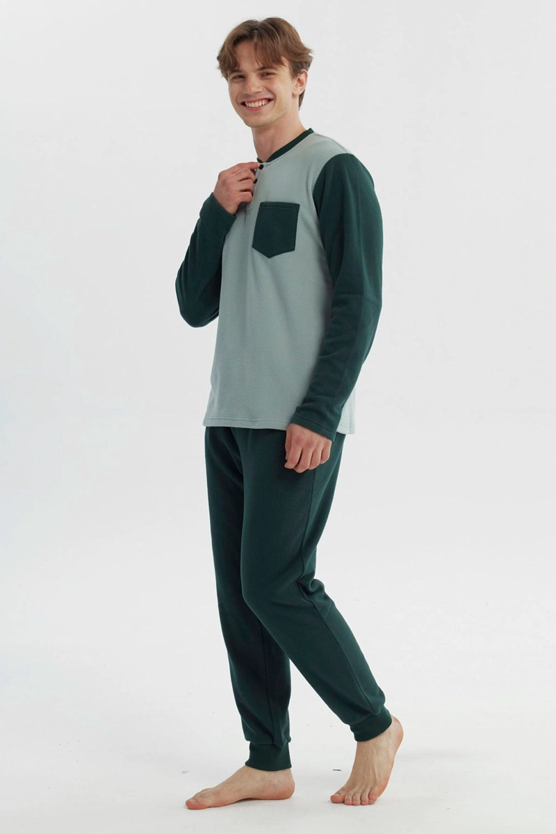 PIJAMA HOMBRE PIJAMA POLERA Y PANTALON VERDE - 3