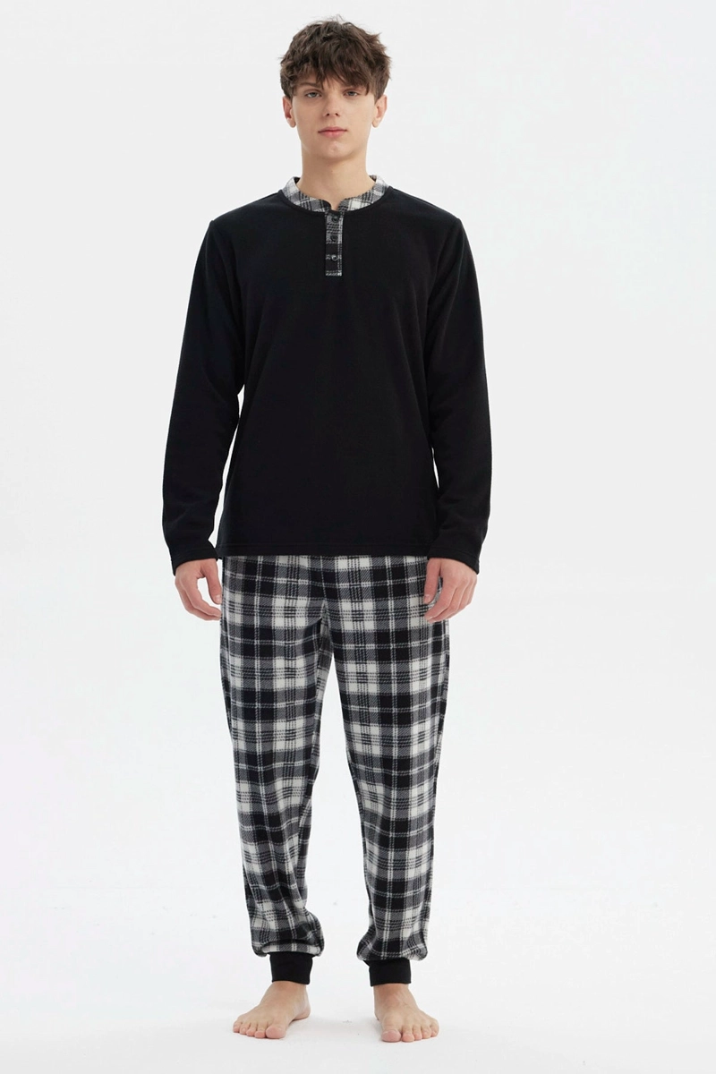 PIJAMA HOMBRE PIJAMA POLERA Y PANTALON NEGRO - 1