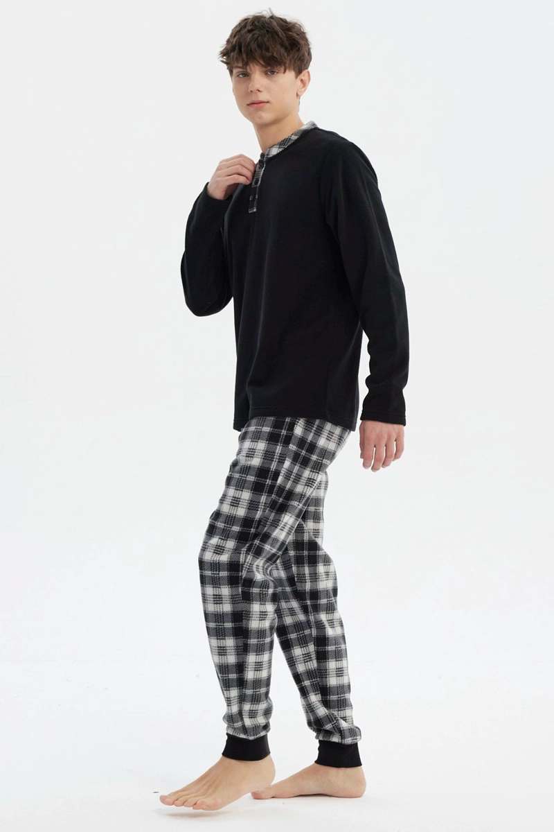 PIJAMA HOMBRE PIJAMA POLERA Y PANTALON NEGRO - 2