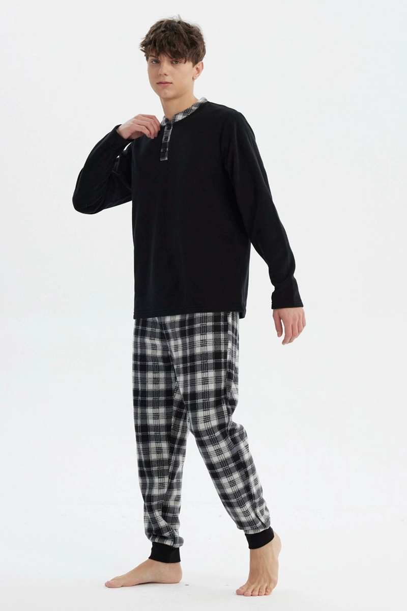 PIJAMA HOMBRE PIJAMA POLERA Y PANTALON NEGRO - 3
