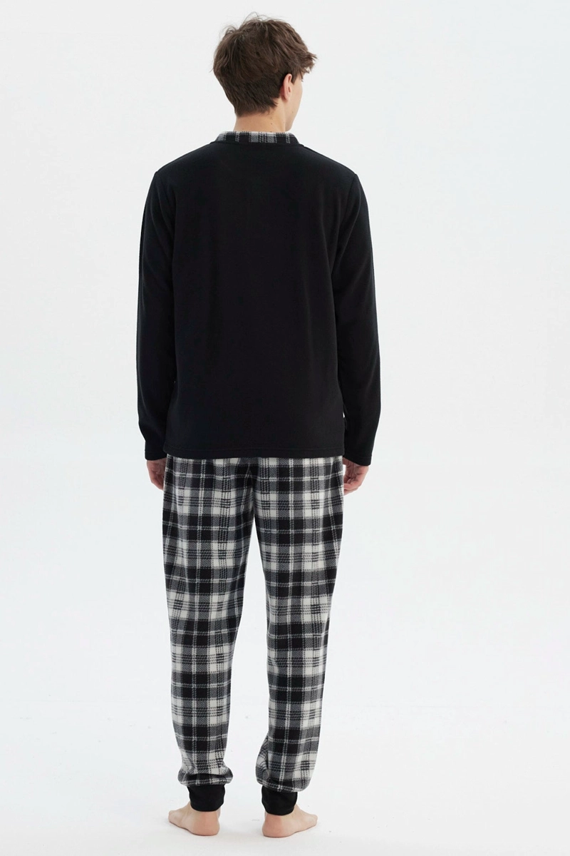 PIJAMA HOMBRE PIJAMA POLERA Y PANTALON NEGRO - 4