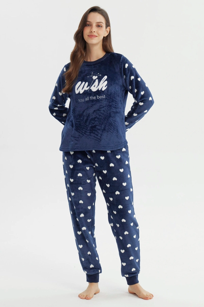 PIJAMA MUJER PIJAMA POLERA Y PANTALON AZUL - 1
