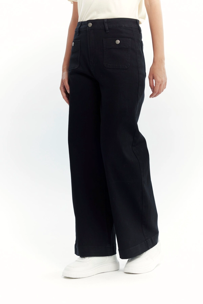 JEANS MUJER WIDE LEG NEGRO - 2