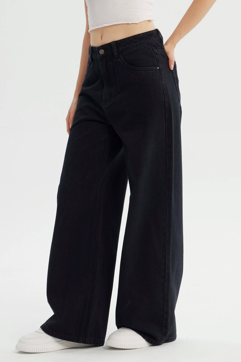 JEANS MUJER WIDE LEG NEGRO - 2