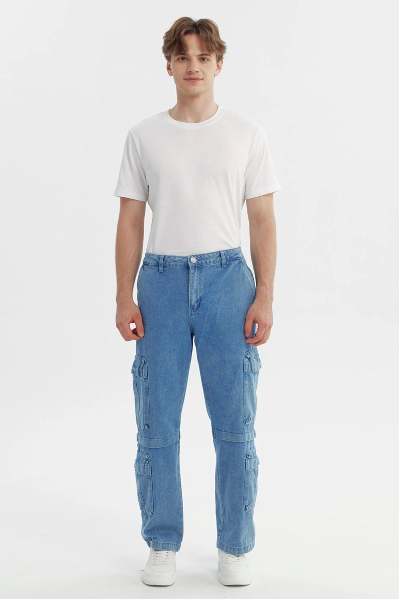 JEANS HOMBRE CALCE RECTO AZUL CLARO - 4